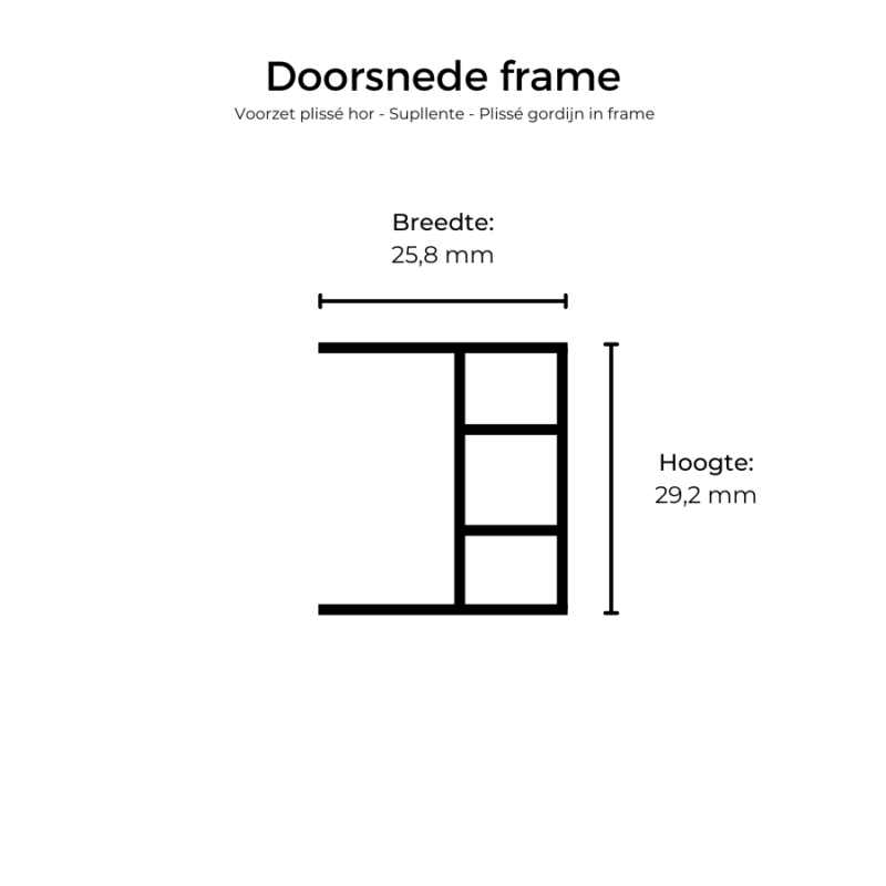 Doorsnede profiel Supplente aluminium frame