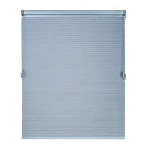 Vrijhangend plisségordijn met Twin Pull bediening volledig gesloten